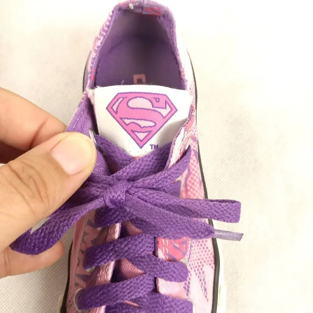Converse Superman All Star Low Top Shoes Youths 11 Pink Purple DC Comics 336635F